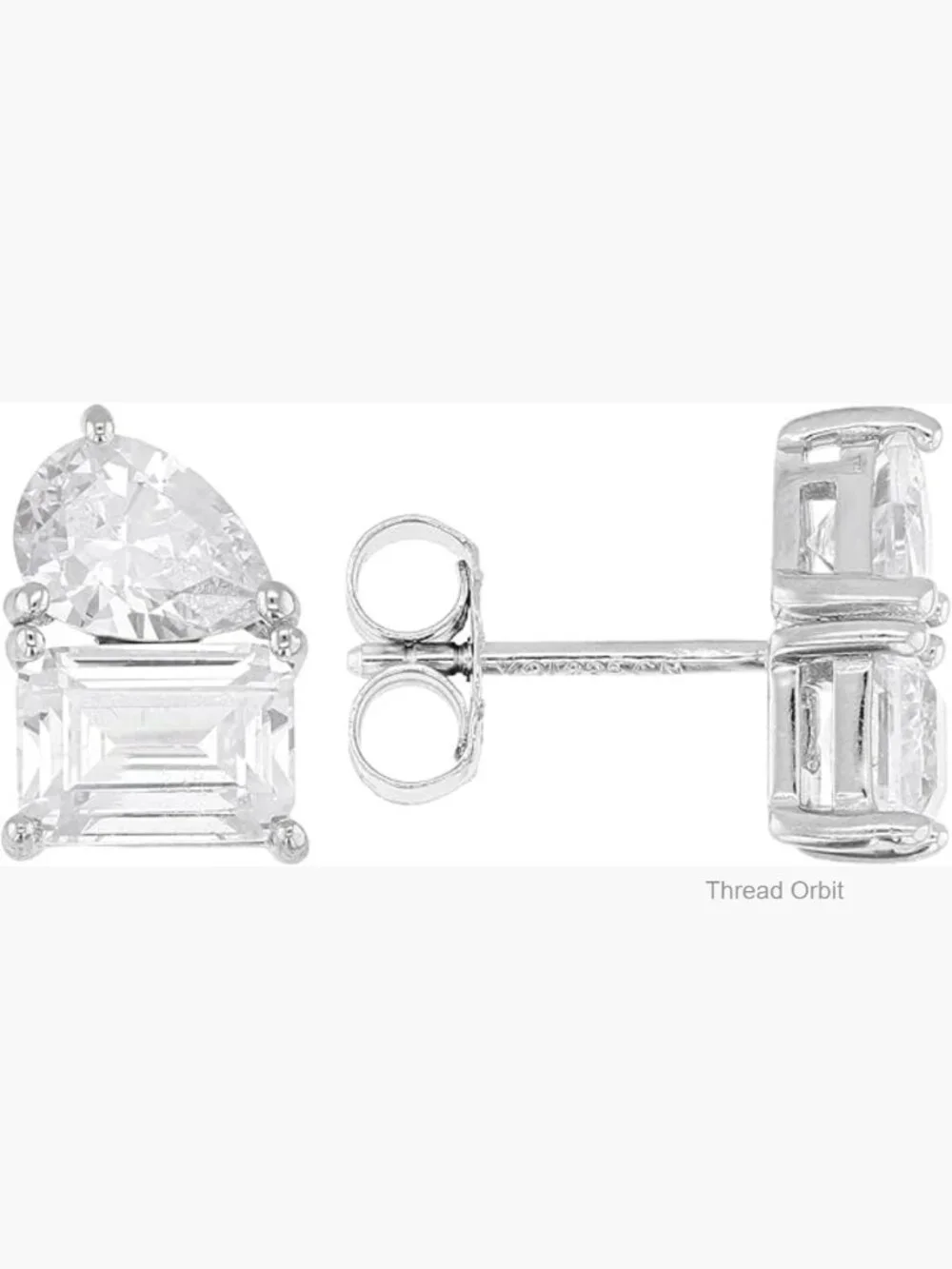 White Cubic Zirconia Rhodium Over Sterling Silver Stud Earrings 5.58ctw